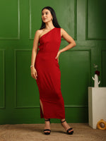 Load image into Gallery viewer, Red Slit Dress