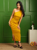 Load image into Gallery viewer, One Shoulder Yellow Dress